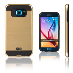 Lilware Armor Slim Fit Hartplastik Robuste Dual Layer Hülle für Samsung Galaxy S6 SM-G920. Gold / Schwarz